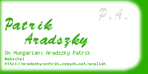 patrik aradszky business card